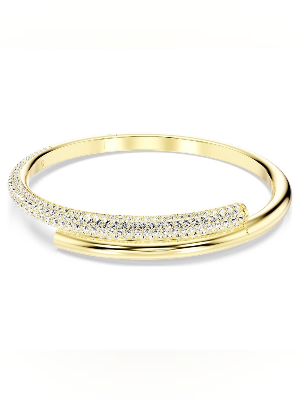 Swarovski Dextera Bangle, Magnetic Closure, White, 18K Gold Finish